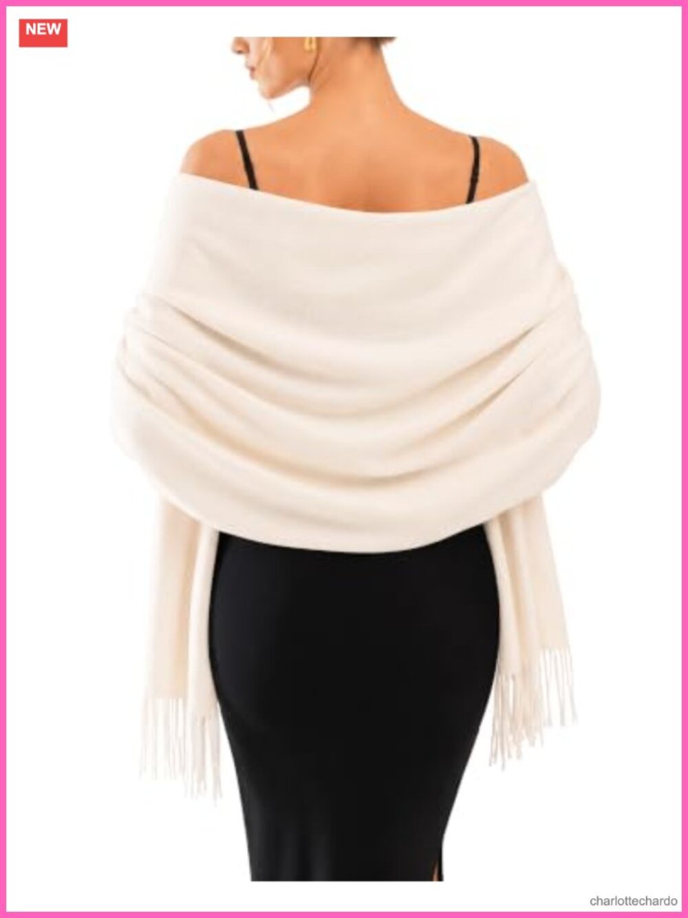 Pashmina Shawl Wrap Tassel Scarf for Evening Dresses Bridal Cover Up